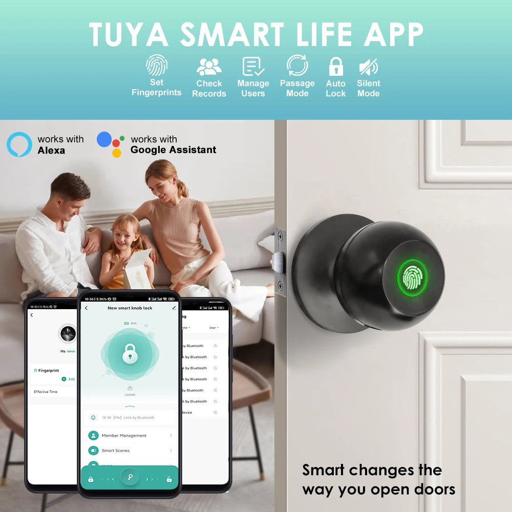 Smart Fingerprint Door Knob - Unlock Without Your Keys