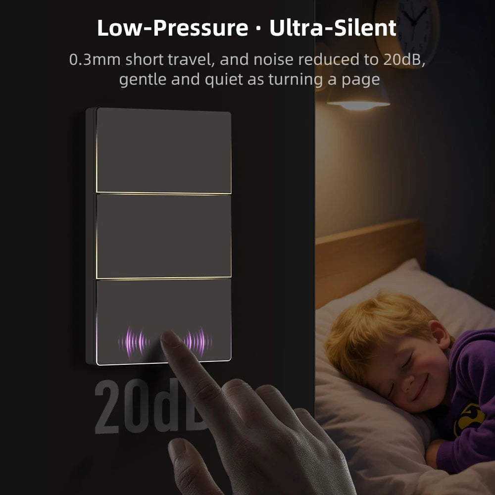 AVATTO Wi-Fi Smart Light Switch – Luxury Touch Control with Ambient LED Design for Modern Homes