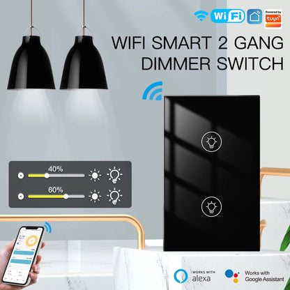 MOES Wi-Fi Smart Dimmer Light Switch – Control Brightness Anytime, Hands-Free