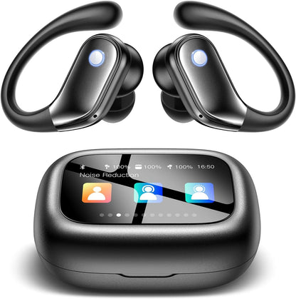 TP01 Wireless Sports Earbuds, 40H Playtime, ANC/ENC Noise Cancelling, IPX6 Waterproof, Touchscreen Case – Perfect for Running, Cycling & Gym