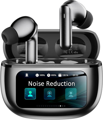 T27 True Wireless Stereo Earbuds, 40H Playtime, ANC Noise Cancelling, IPX7 Waterproof, Smart Touchscreen Case – Perfect for Gym, Work & Daily Commute