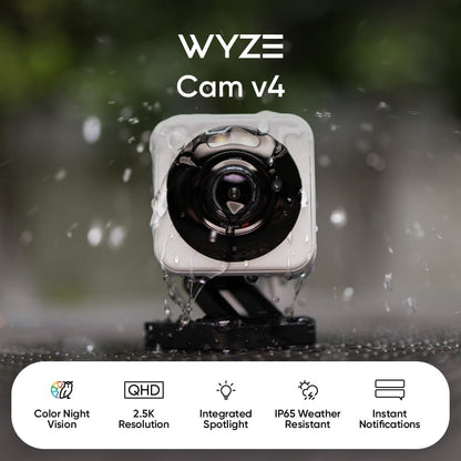 WYZE Cam v4, 2.5K Wi-Fi Security Camera, Indoor/Outdoor Camera