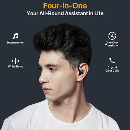 AI Wireless Translation Earbuds – 48H Playtime, IPX5 Waterproof, 144 Languages, Real-Time 4-in-1 Translator for Travel & Business