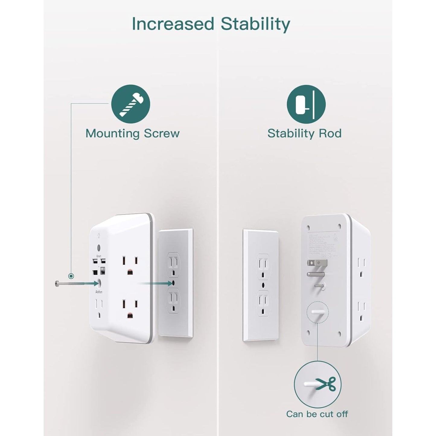 9-in-1 Outlet Extender Surge Protector with Night Light (Non Smart)
