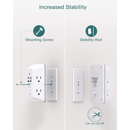 9-in-1 Outlet Extender Surge Protector with Night Light (Non Smart)