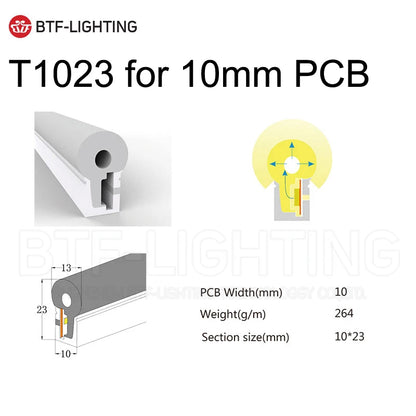 BTF-LIGHTING Neon Silicone Housing – Smooth Dot-Free Neon Light
