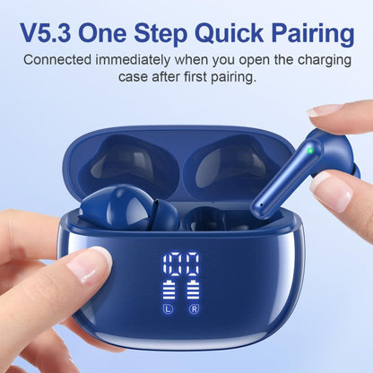 T12 True Wireless Stereo Earbuds – 40H Playtime, Deep Bass, IPX7 Waterproof, LED Display for Music & Gym