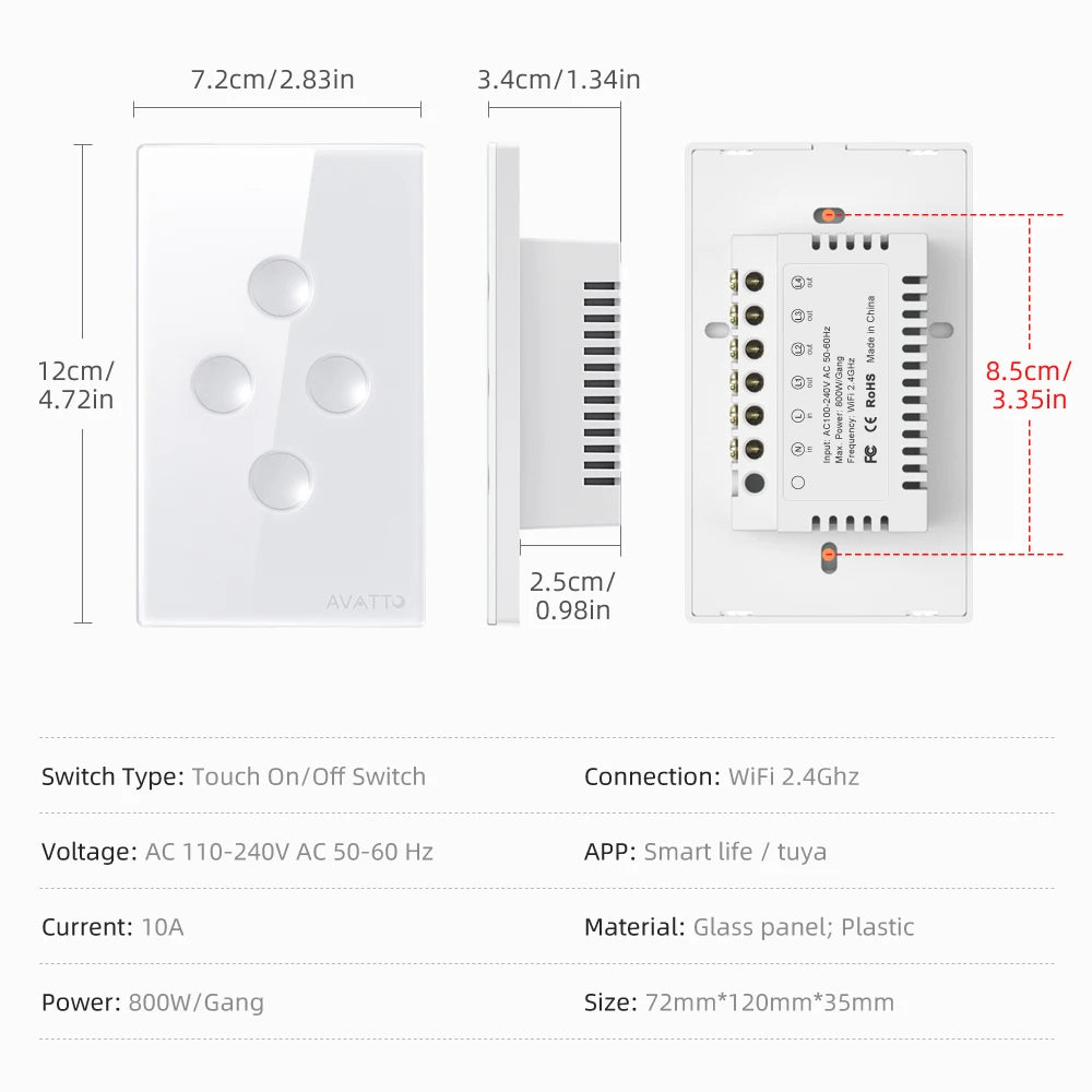 AVATTO Wi-Fi Smart Light Switch – Voice & App Control for Your Home