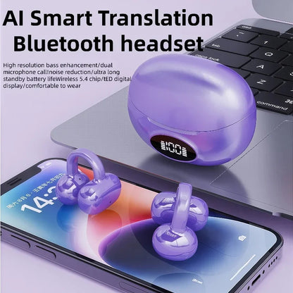 W19 Clip-On Wireless Earbuds, Secure Fit With Translation Support