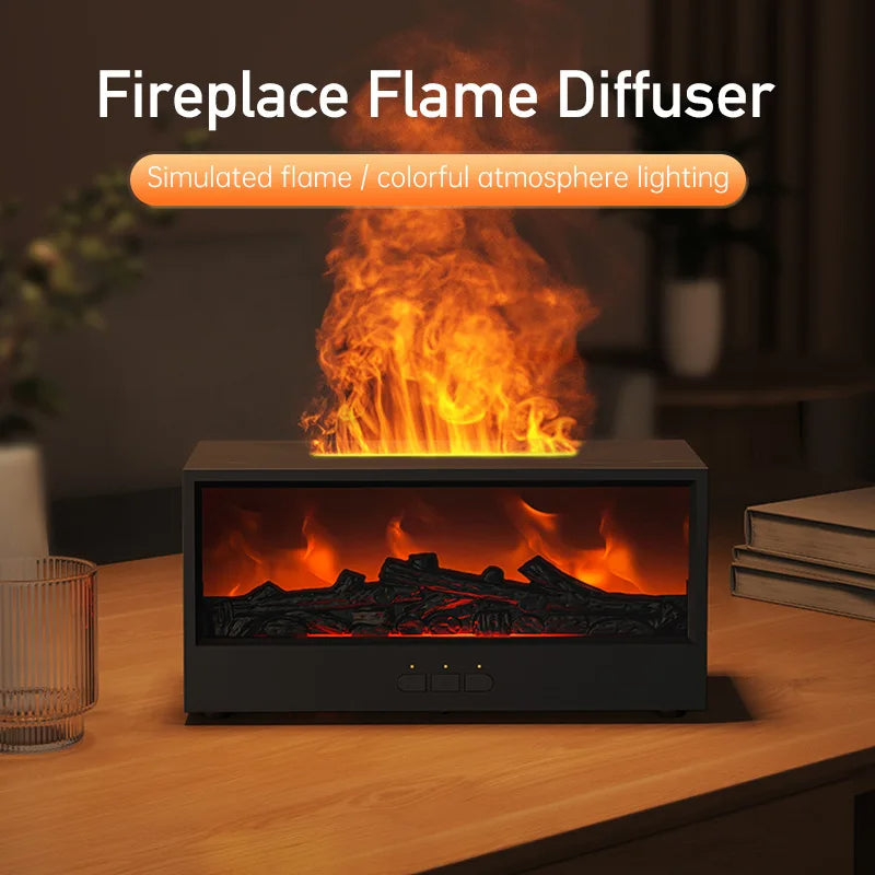 3D Fireplace Oil Diffuser – Cozy Flame Look + Aroma in One