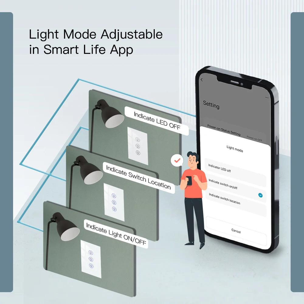 MOES Wi-Fi Smart Dimmer Light Switch – Control Brightness Anytime, Hands-Free