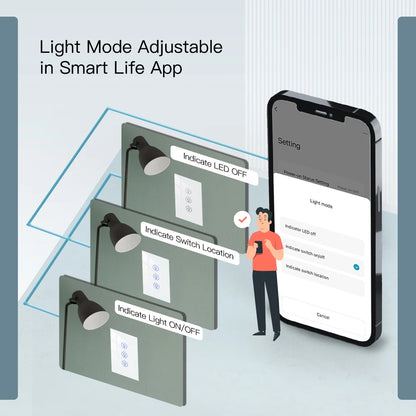 MOES Wi-Fi Smart Dimmer Light Switch – Control Brightness Anytime, Hands-Free