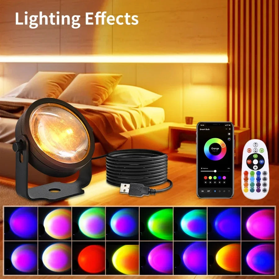 Smart Sunset Lamp - Transform Any Room With a Beautiful Color Glow