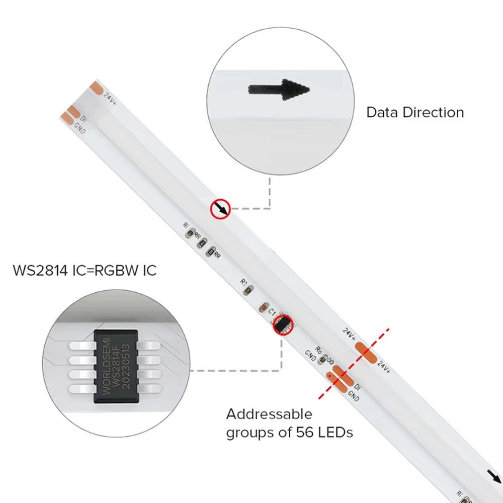 RGBW COB LED Strip Light  – Control Lighting Effects Across Your Space