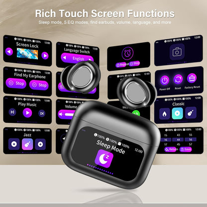 SU9 Wireless Sleep Earbuds – 48H Playtime, ENC Calls, IPX5 Waterproof, Touchscreen Case, 5 EQ Modes, Side-Sleeper Comfort