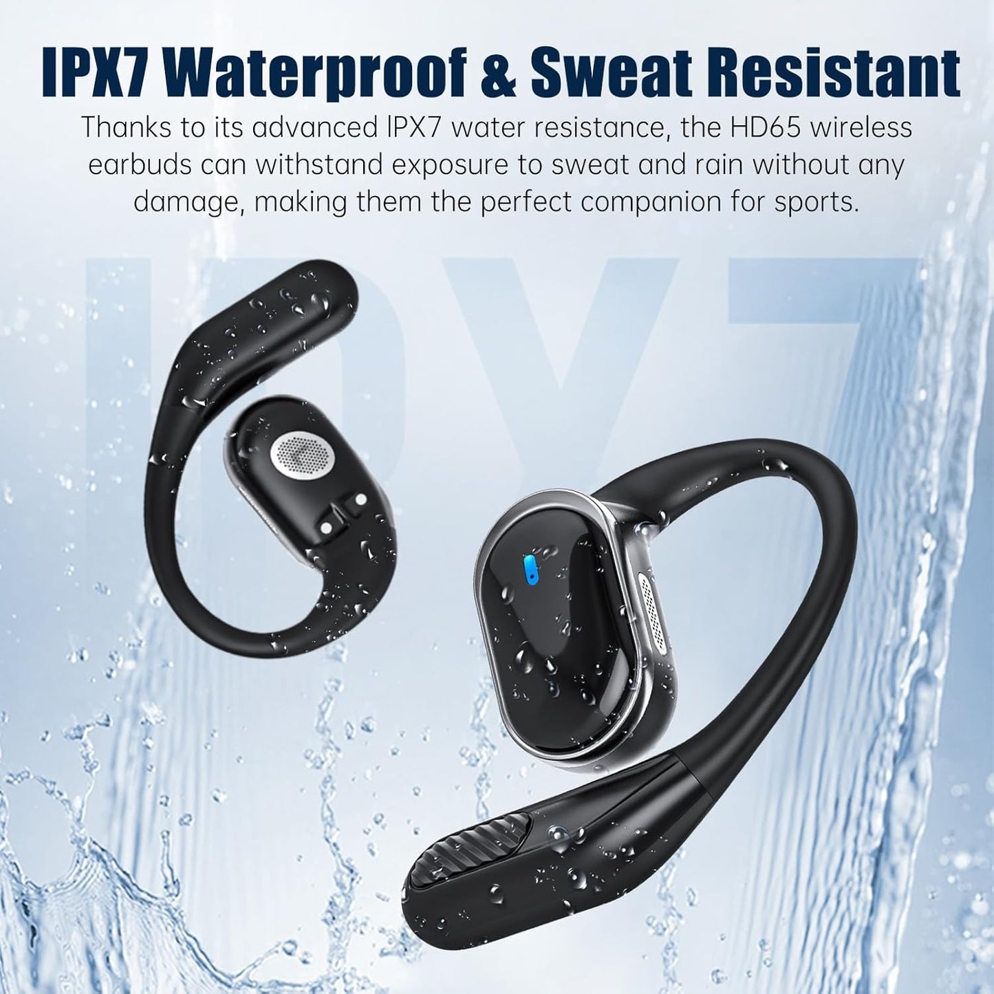 T6 Wireless Bone Conduction Sports Earbuds – 50H Playtime, IPX7 Waterproof, ENC Calls, Safe for Running & Fitness