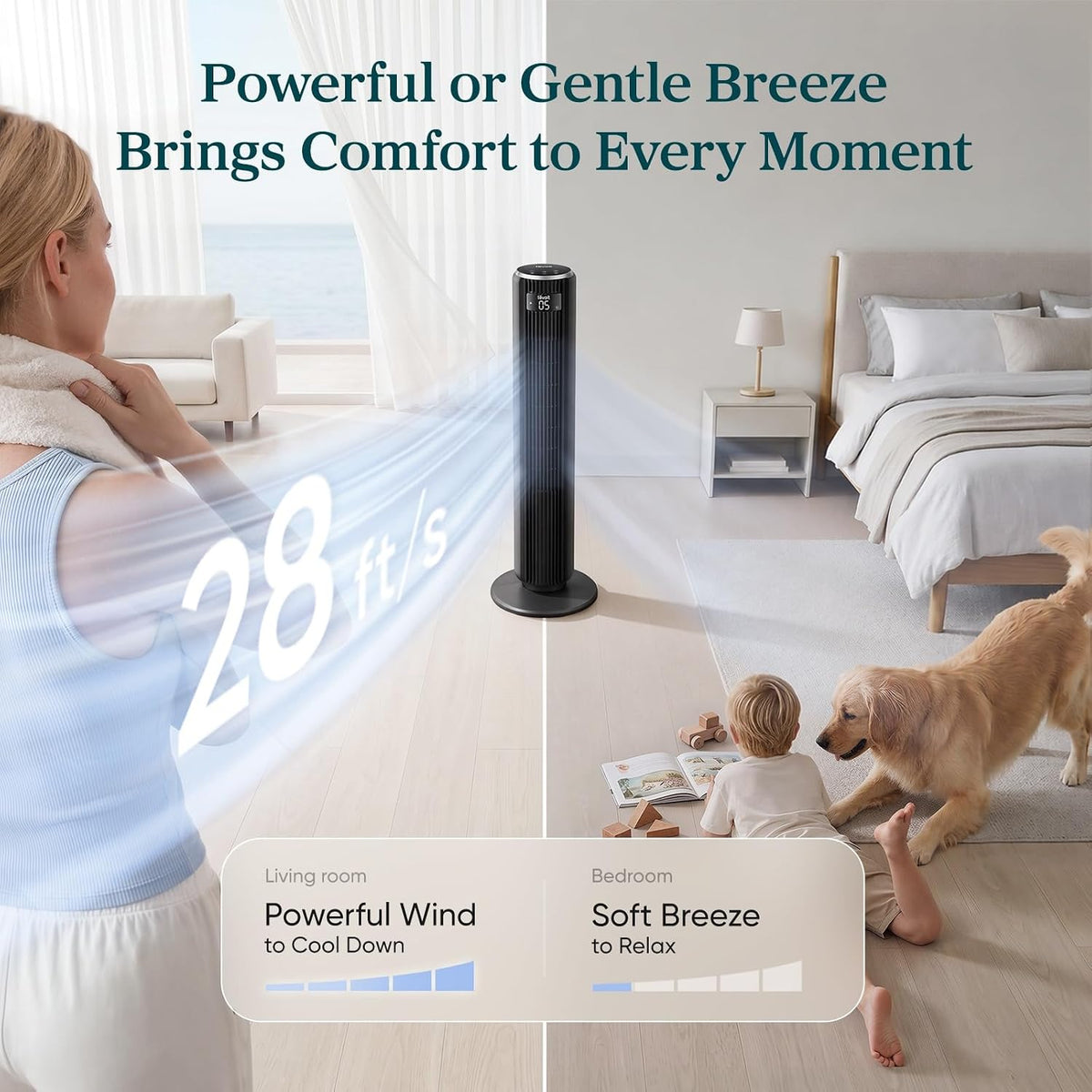 Levoit Tower Fan - Sleep Cooler Through the Night