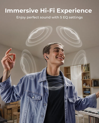 T27 True Wireless Stereo Earbuds, 40H Playtime, ANC Noise Cancelling, IPX7 Waterproof, Smart Touchscreen Case – Perfect for Gym, Work & Daily Commute