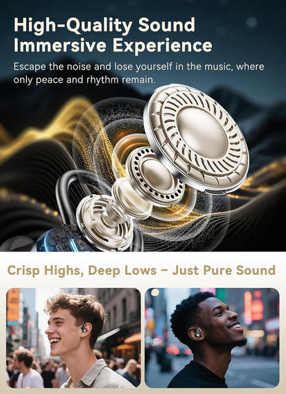 TP01 Wireless Sports Earbuds, 40H Playtime, ANC/ENC Noise Cancelling, IPX6 Waterproof, Touchscreen Case – Perfect for Running, Cycling & Gym