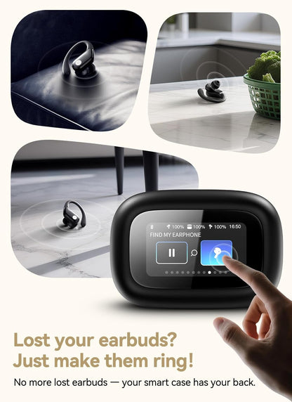 TP01 Wireless Sports Earbuds, 40H Playtime, ANC/ENC Noise Cancelling, IPX6 Waterproof, Touchscreen Case – Perfect for Running, Cycling & Gym
