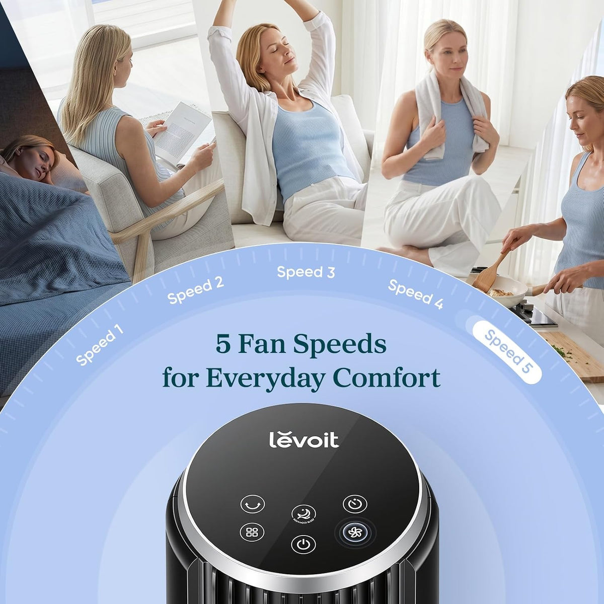 Levoit Tower Fan - Sleep Cooler Through the Night