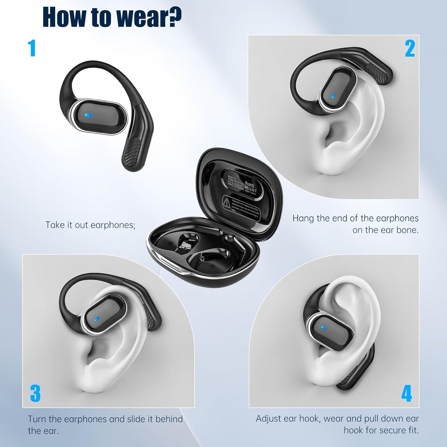 T6 Wireless Bone Conduction Sports Earbuds – 50H Playtime, IPX7 Waterproof, ENC Calls, Safe for Running & Fitness