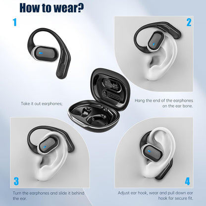 T6 Wireless Bone Conduction Sports Earbuds – 50H Playtime, IPX7 Waterproof, ENC Calls, Safe for Running & Fitness