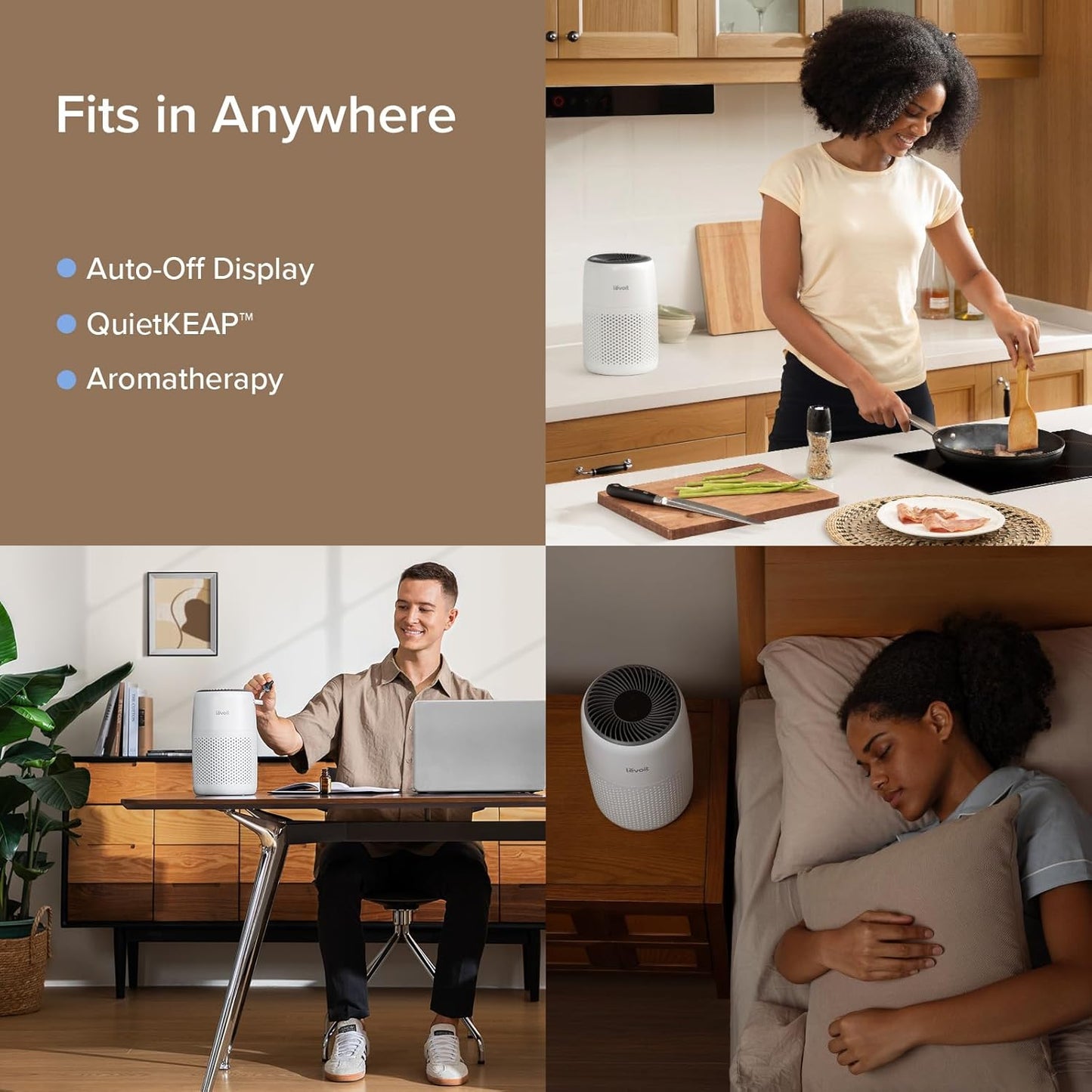 Levoit Core Mini-P Air Purifier, Quiet, Compact & Aromatherapy-Ready