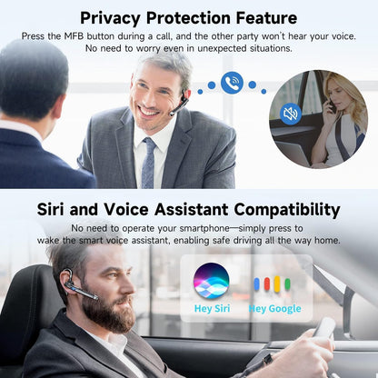 YYK-520 Mono Bluetooth Earbuds, 100H Playtime, Noise Cancelling, Hands-Free Comfort for Businessman, Taximan & Truckers