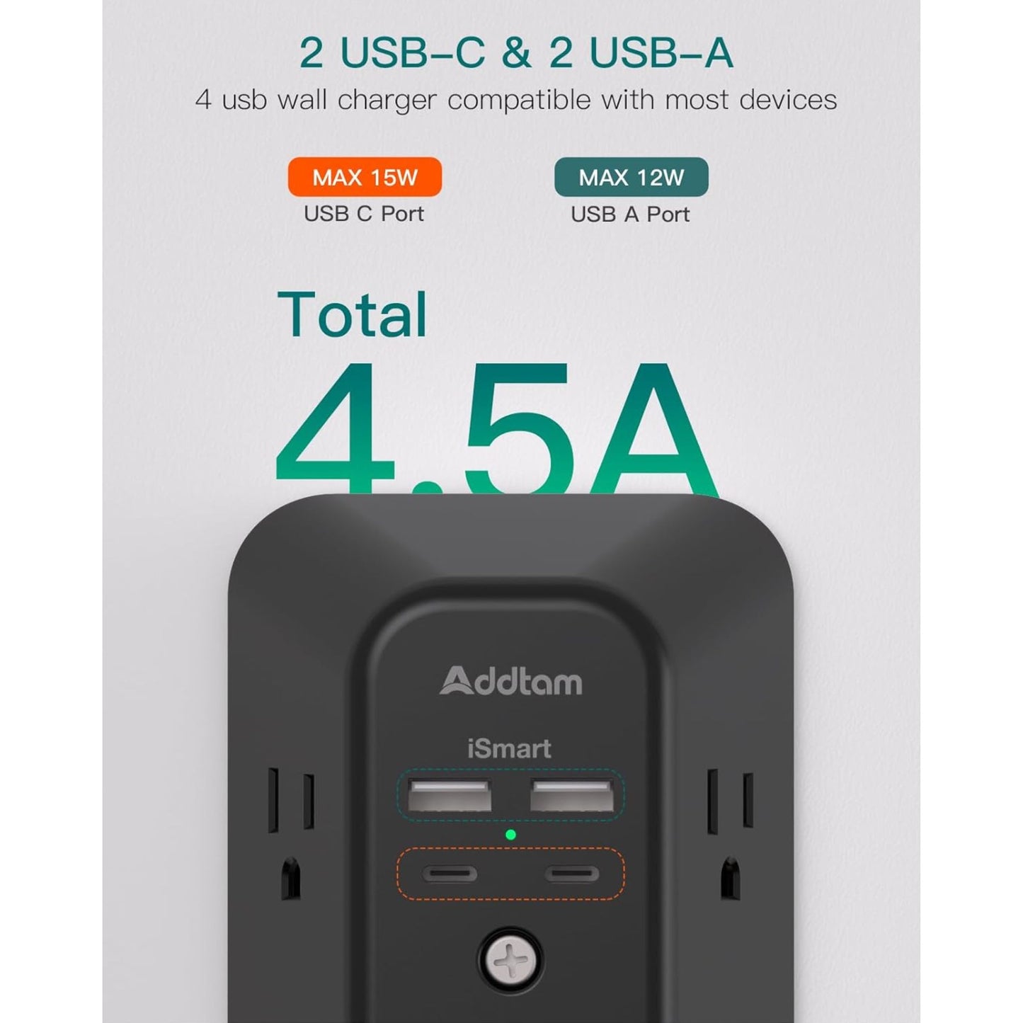 9-in-1 Surge Protector Outlet Extender, Power More Devices Safely (Non Smart)