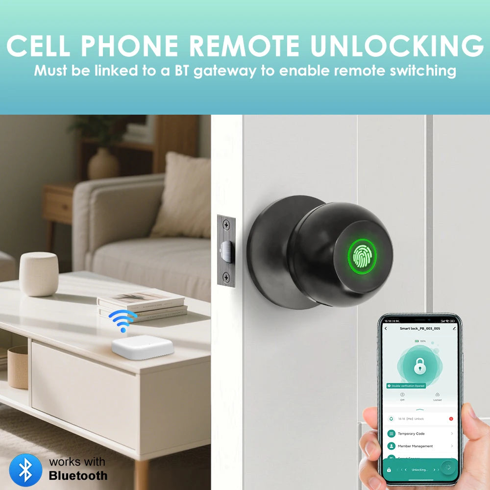 Smart Fingerprint Door Knob - Unlock Without Your Keys