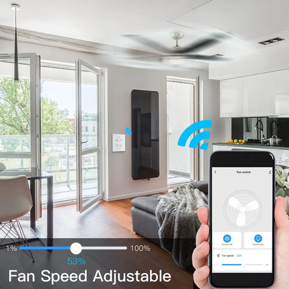 MOES Wi-Fi RF Smart Ceiling Fan Light Switch, 3-Speed Control, Smart Life/Tuya, Alexa & Google Compatible