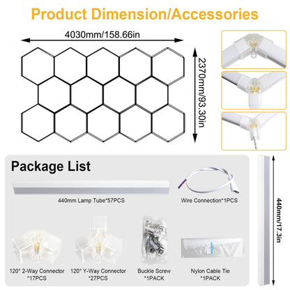 Hexagon LED Garage Ceiling Light – Bright Workshop Lighting