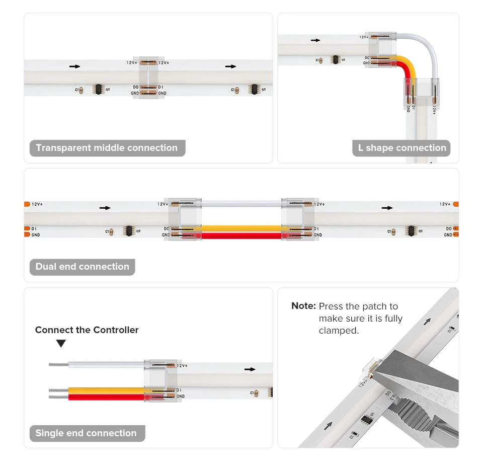 FCOB Solderless Connectors - Cut, Extend & Turn Corners