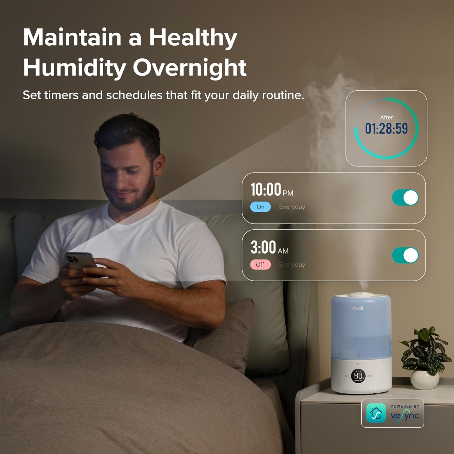 LEVOIT Smart Humidifier - Quiet for Bedrooms and Nurseries