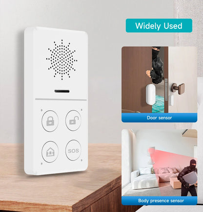Wi-Fi Smart Burglar Security Alarm System, 130dB Loud Siren, App & Voice Control for Tuya, Smart Life, Alexa & Google Home