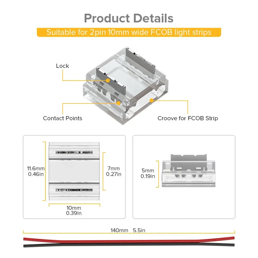 LED Strip Extension Connector with Wire – Extend LED Strips Without Soldering