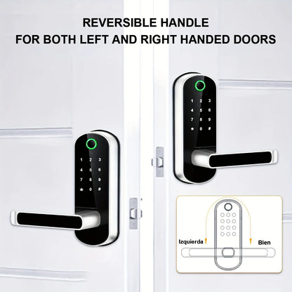 Smart Fingerprint Door Lock, 5-in-1 Keyless Entry, Waterproof, App & Voice Control, Ideal for Homes & Rentals