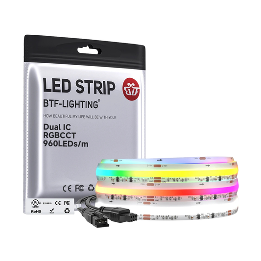 FCOB SPI RGBCCT LED Strip - Colors & White with Moving Effects