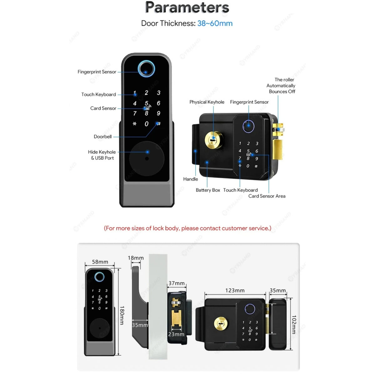 Smart Gate Lock - Fingerprint, PIN, Card & App Access