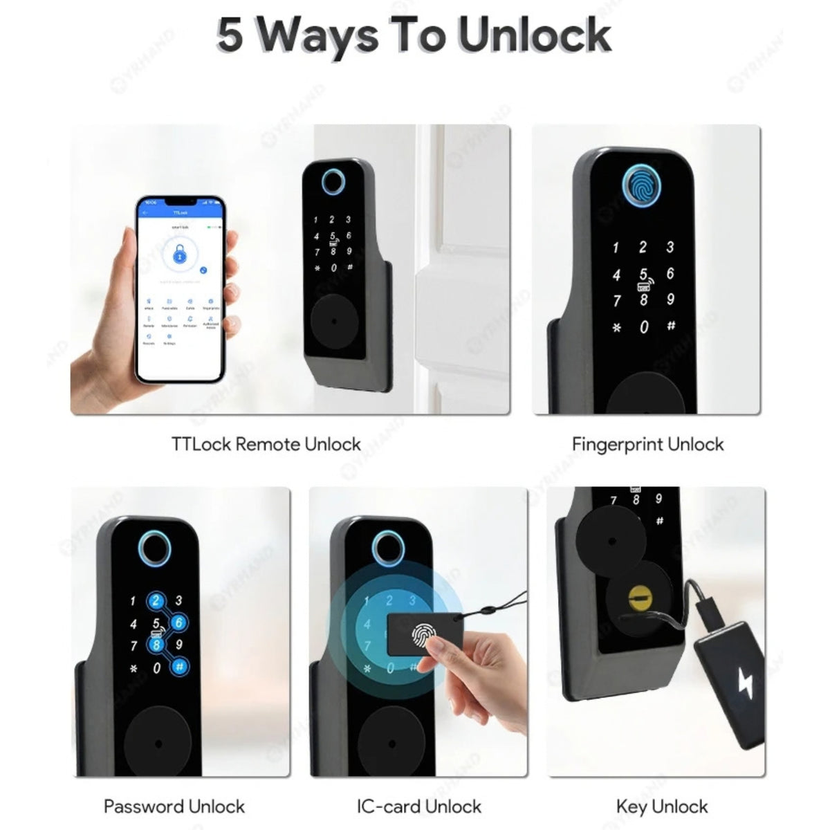 Smart Gate Lock - Fingerprint, PIN, Card & App Access