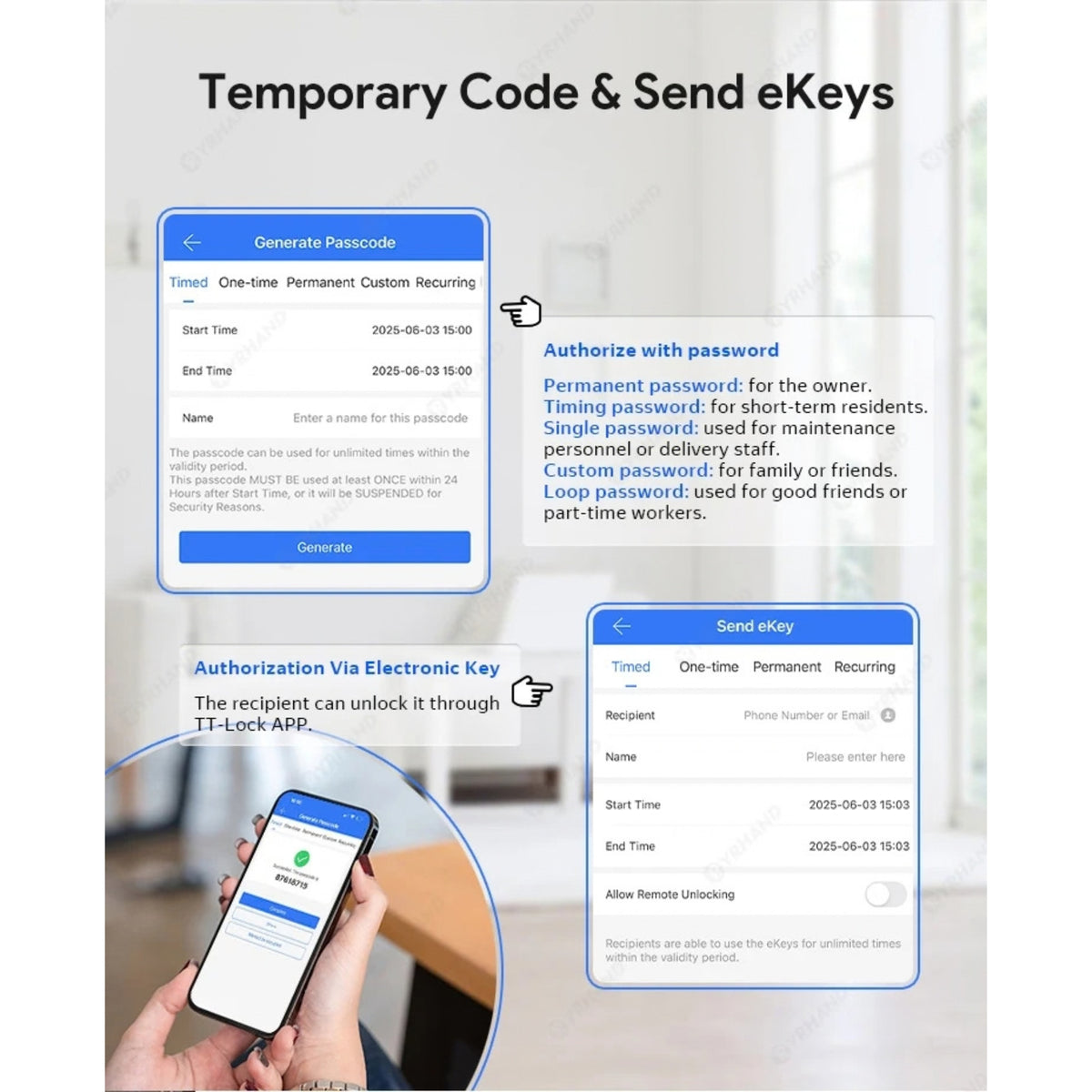 Smart Gate Lock - Fingerprint, PIN, Card & App Access