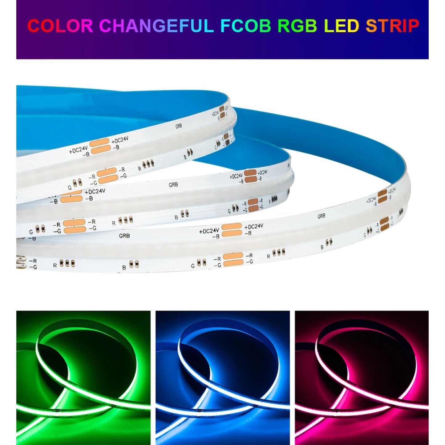 RGB COB LED Strip Lights – Smooth Color Lighting Without LED Dots