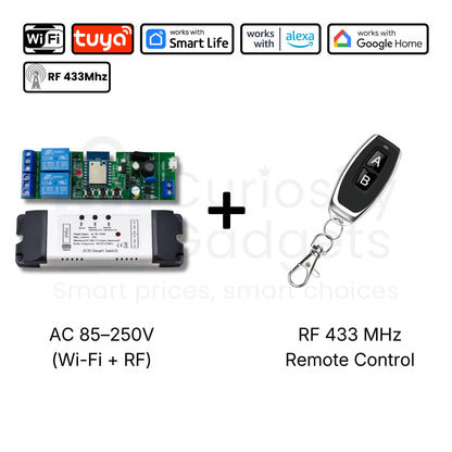 2CH Wi-Fi/RF Smart Dry Contact Relay – Control Two Gates and Systems Remotely