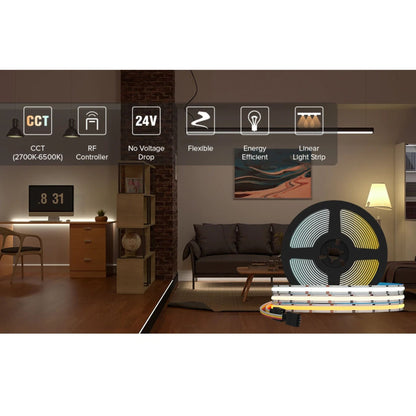 CCT FCOB LED Strip Lights – Adjust Warm to Cool White Anytime