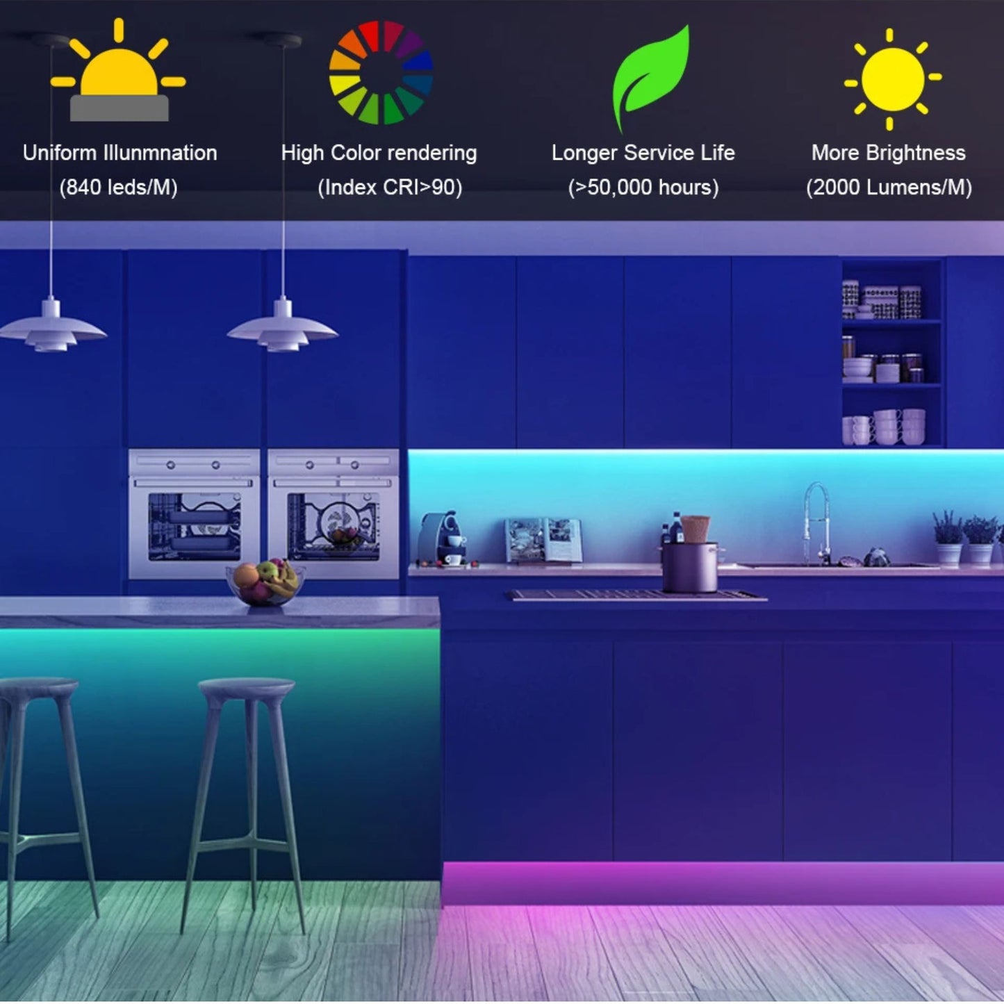RGB COB LED Strip Lights – Smooth Color Lighting Without LED Dots