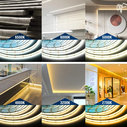 CCT FCOB LED Strip Lights – Adjust Warm to Cool White Anytime