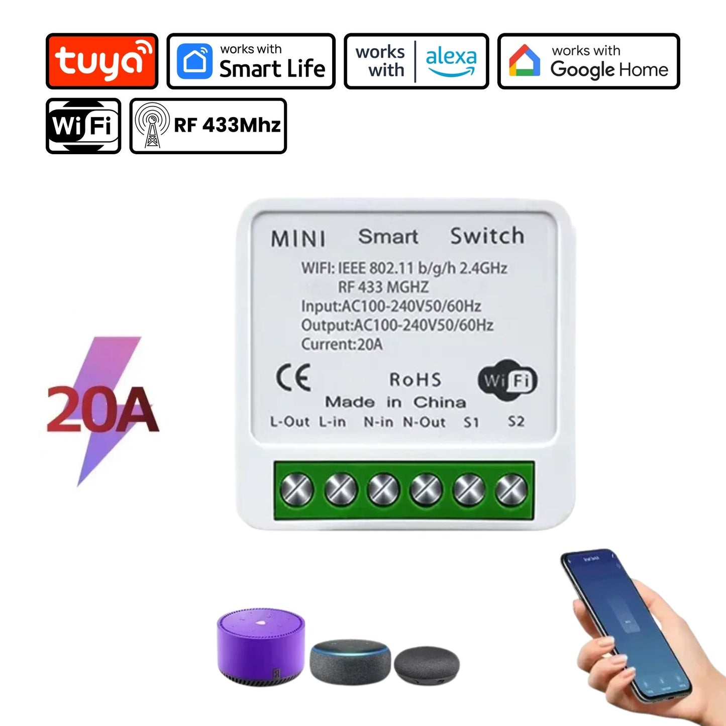 WiFi & RF Smart Light Switch Module
