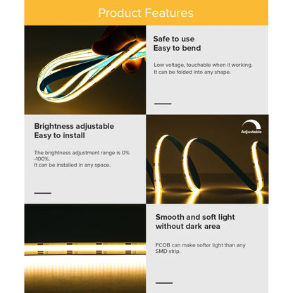CCT FCOB LED Strip Lights – Adjust Warm to Cool White Anytime