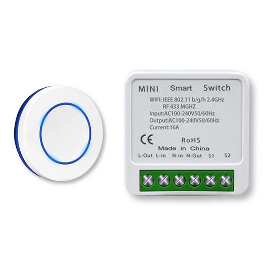 RF 433MHz Light Mini Switch Module with Remote Control, 2-Way Control, No Wi-Fi Needed